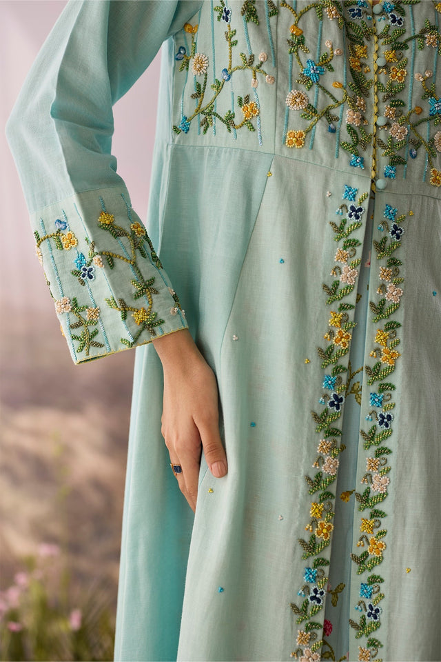 Azure Beaded Tunic - Tunic - Mizyana