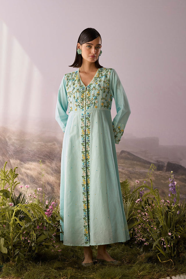 Azure Beaded Tunic - Tunic - Mizyana