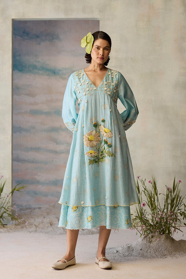 Azure Layered Dress - Dress - Mizyana