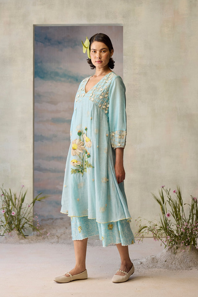 Azure Layered Dress - Dress - Mizyana