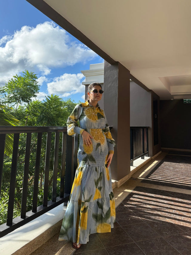 Azzurra Dress in Limoncello Print - Dress - Mizyana