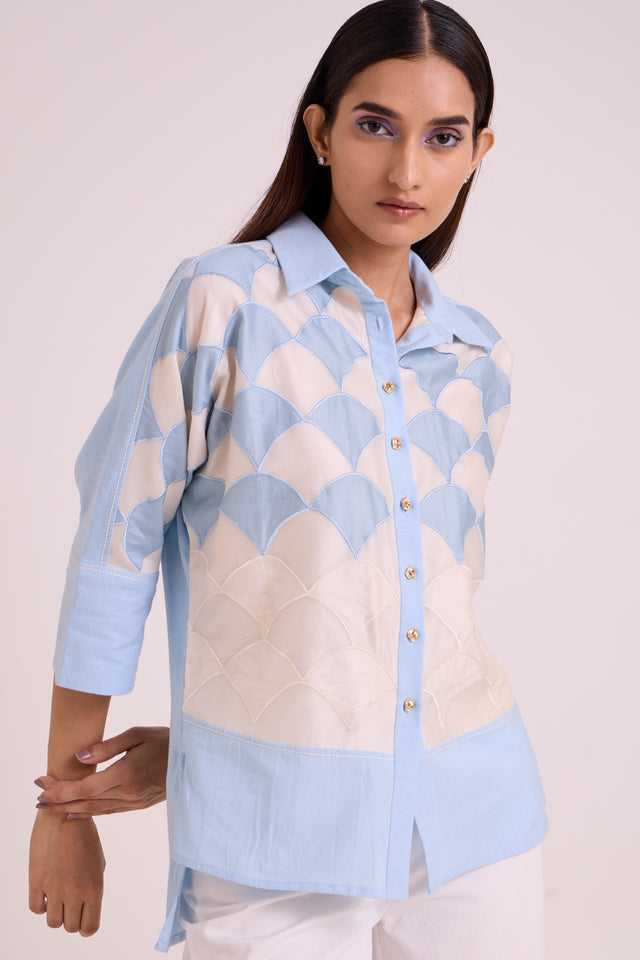 Baasa - Ocean Lattice Shirt - Shirt - Mizyana