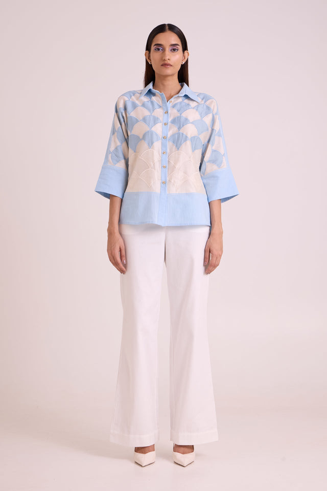 Baasa - Ocean Lattice Shirt - Shirt - Mizyana
