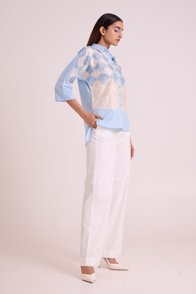 Baasa - Ocean Lattice Shirt - Shirt - Mizyana