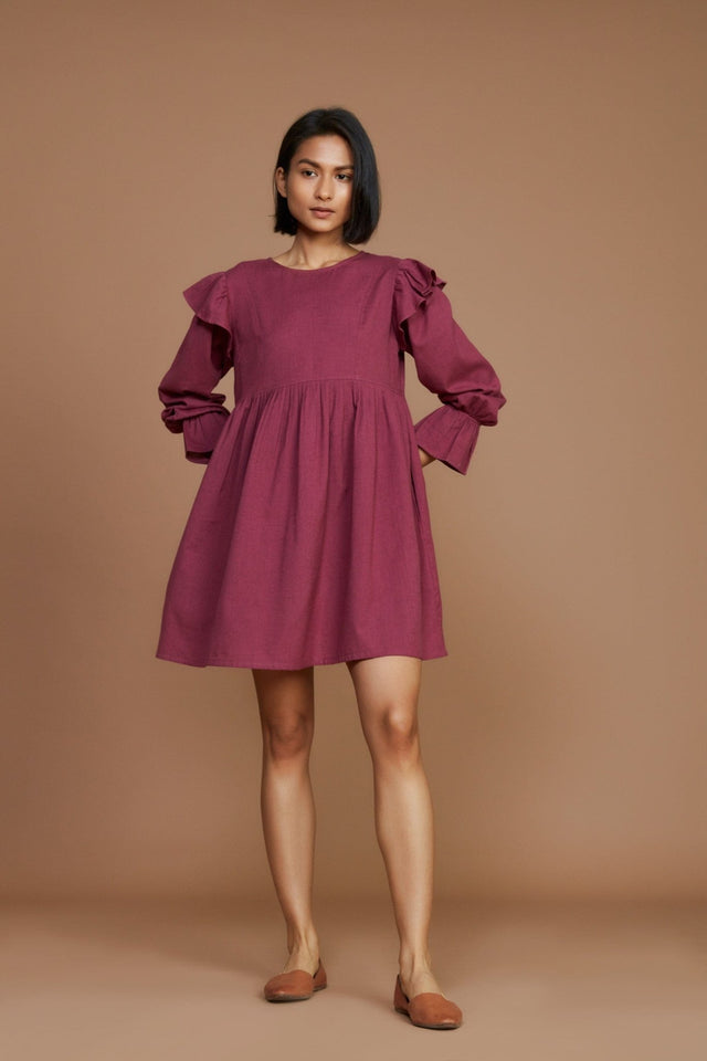 Baliza Mauve Short Dress - Dress - Mizyana