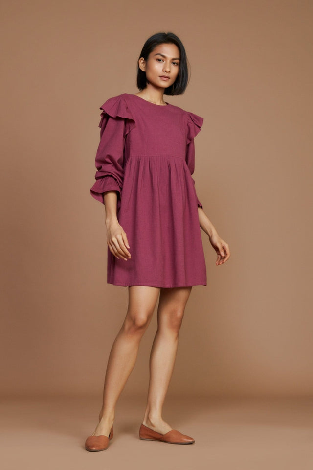 Baliza Mauve Short Dress - Dress - Mizyana