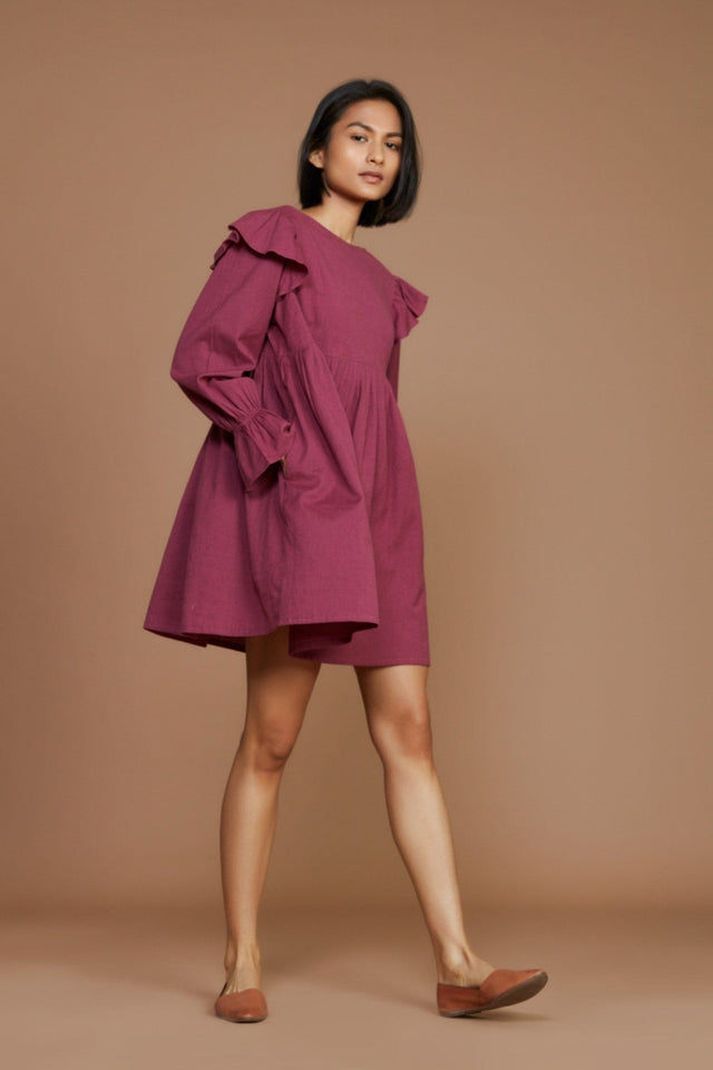 Baliza Mauve Short Dress - Dress - Mizyana
