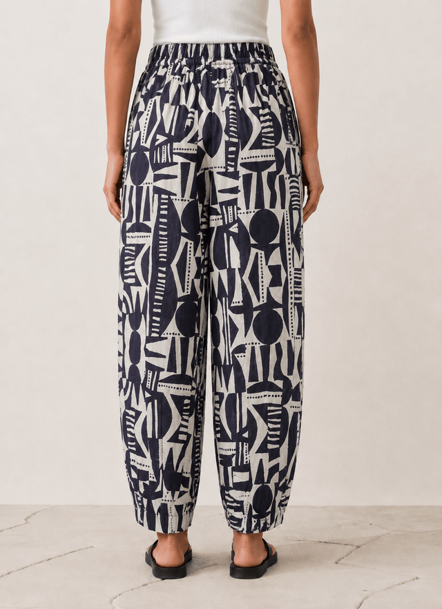 Balloon Linen Pants “Black & White ” - Trousers - Mizyana