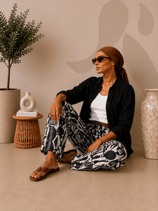 Balloon Linen Pants “Black & White ” - Trousers - Mizyana