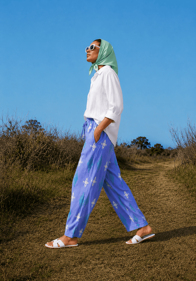 Balloon Linen Pants “lavender blue” - Trousers - Mizyana