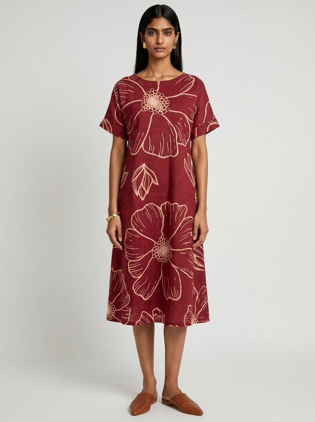 Bea Red Modal Dress - Dress - Mizyana