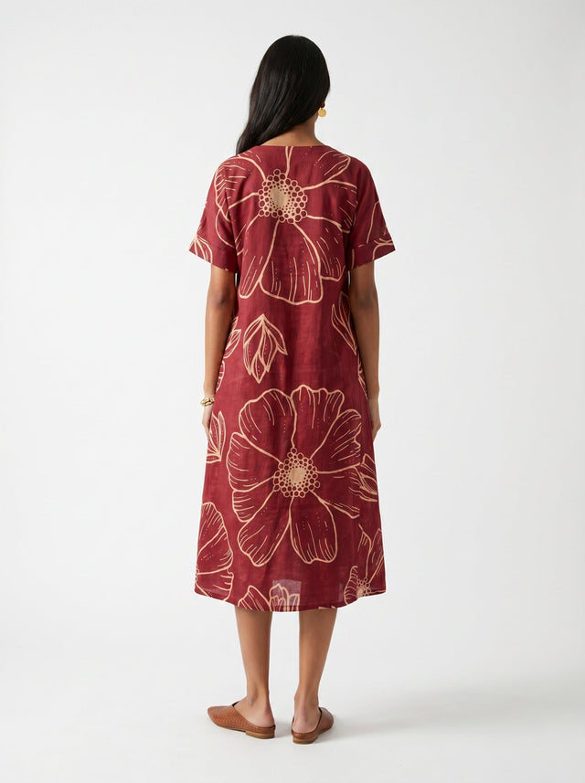 Bea Red Modal Dress - Dress - Mizyana