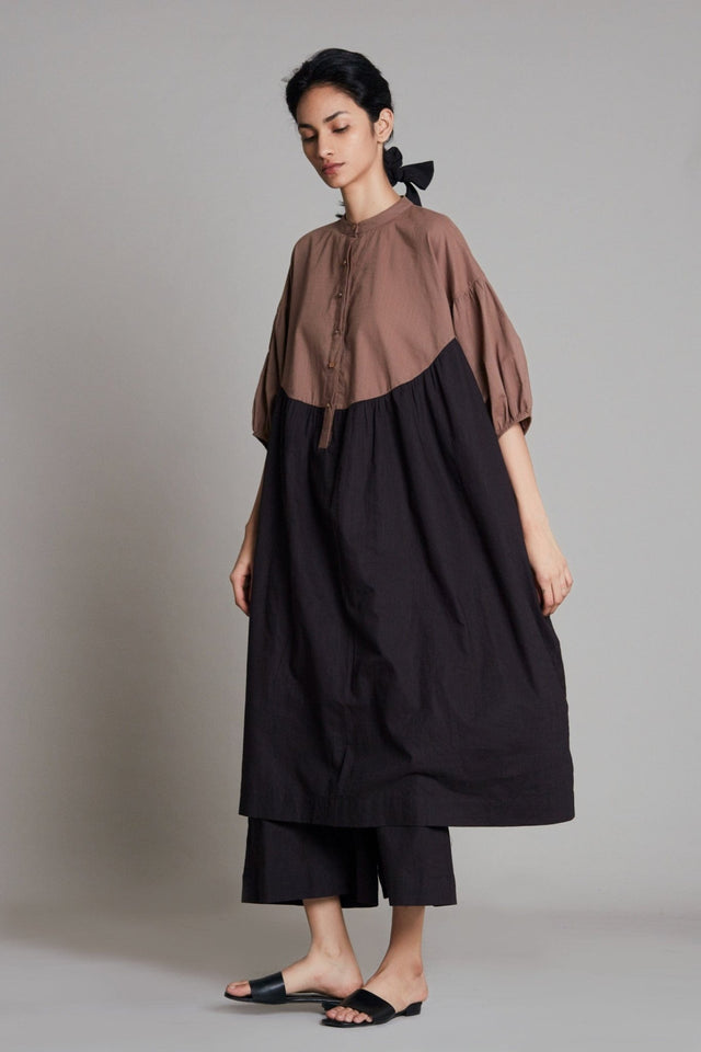 Beige & Black CB Acra Tunic Set - Two-Piece Set - Mizyana