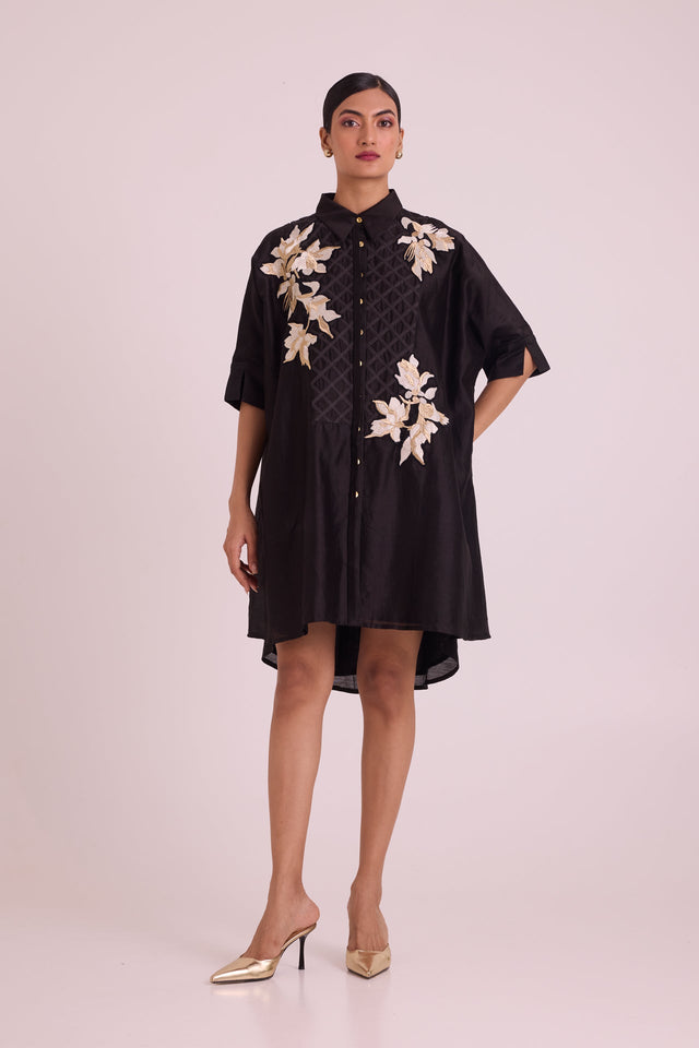 Black Mimi - Framed Shirt Dress - Shirt Dress - Mizyana