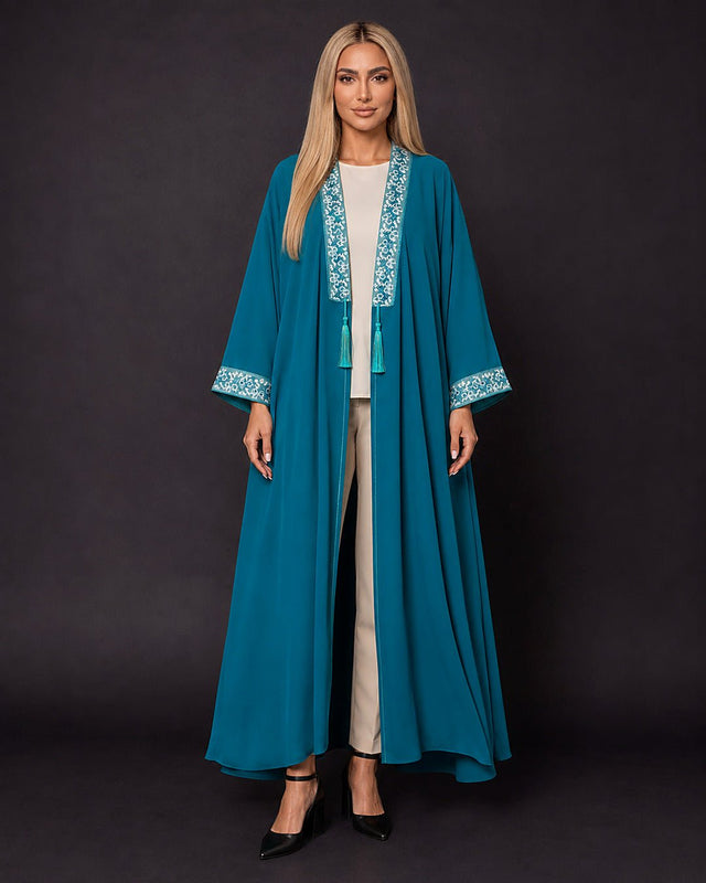 Bloom Floral Braid Abaya - Abaya - Mizyana