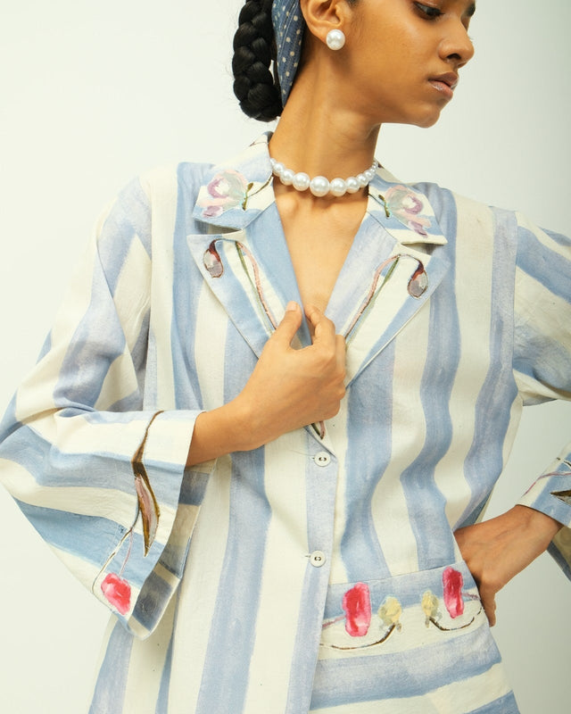 Bloomist Applique Cord Set - Co-ord Set - Mizyana