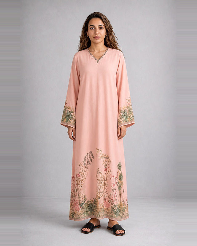 Blossom Digital Print Cotton Jalabiya - Jalabiya - Mizyana