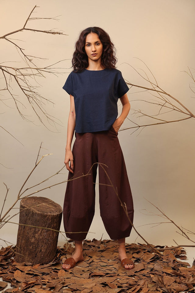 Blue & Brown Sevi Suga Set (2 PCS) - Two-Piece Set - Mizyana
