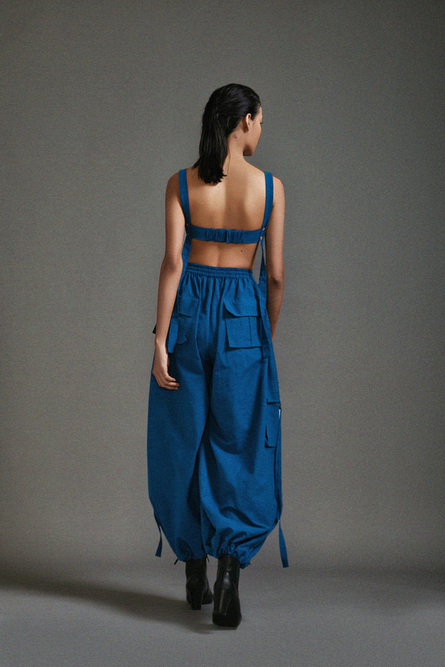 Blue Cargo Pants - Trousers - Mizyana