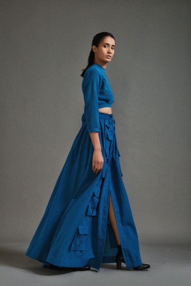 Blue Cargo Skirt - Skirt - Mizyana