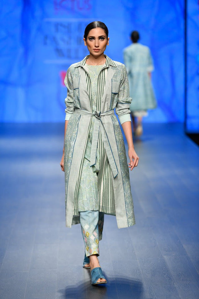 Blue Paisley Block Print Dress - Dress - Mizyana