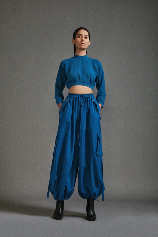Blue Safari Crop Top - Shirt - Mizyana