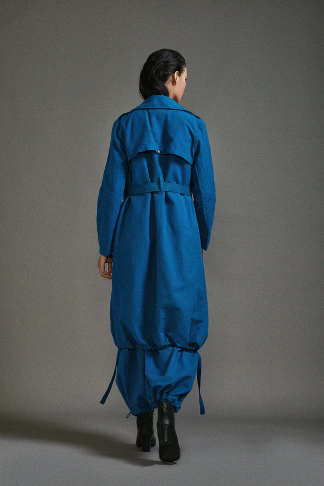 Blue Safari Trench Jacket - Jacket - Mizyana
