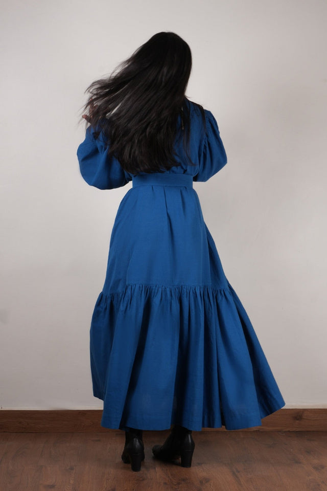 Blue Shirt Kaavya Dress - Dress - Mizyana