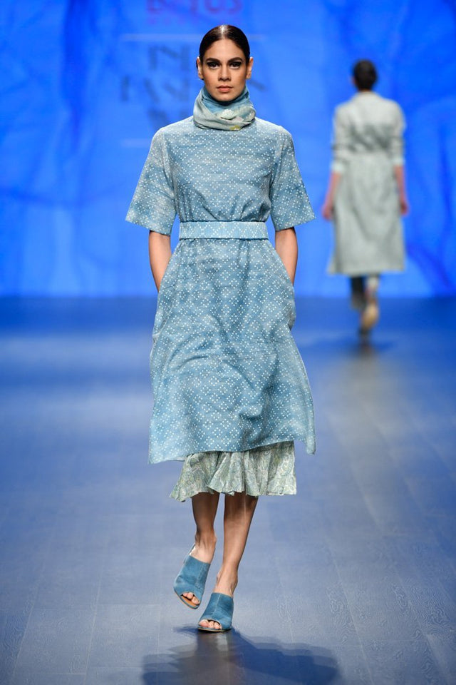 Blue Sky Print Dress - Dress - Mizyana