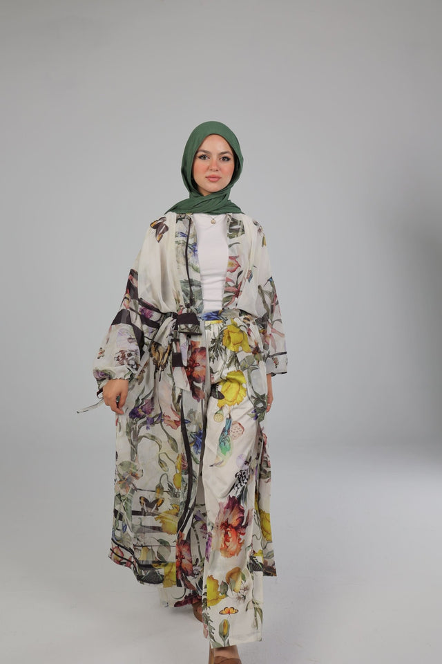 Botanical Satin Pants - Trousers - Mizyana
