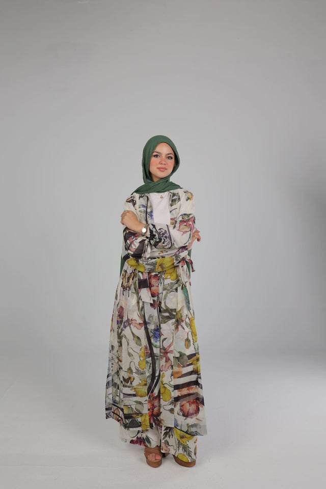 Botanical Satin Pants - Trousers - Mizyana
