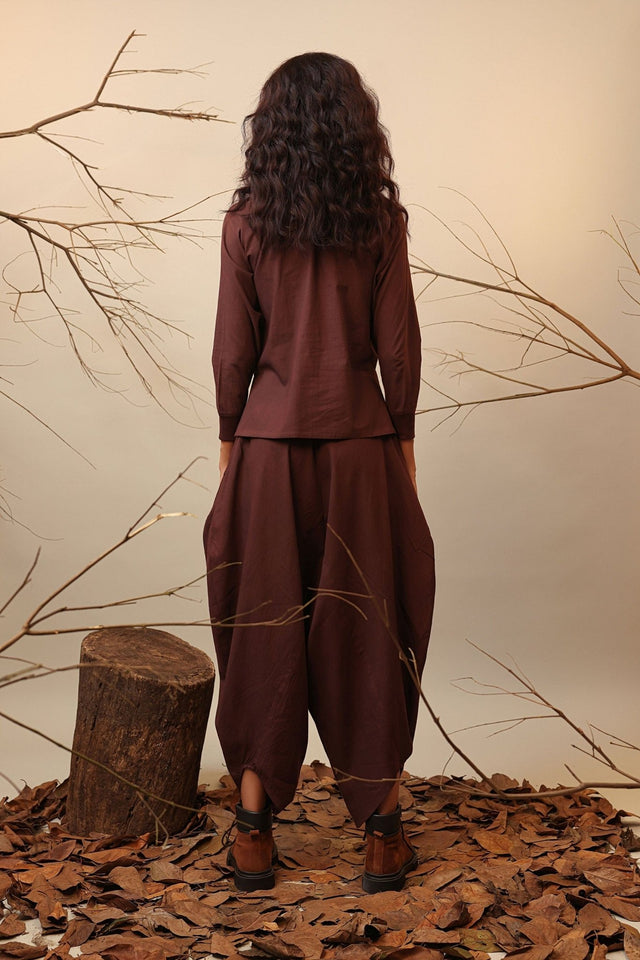 Brown Balloon Pants - Trousers - Mizyana