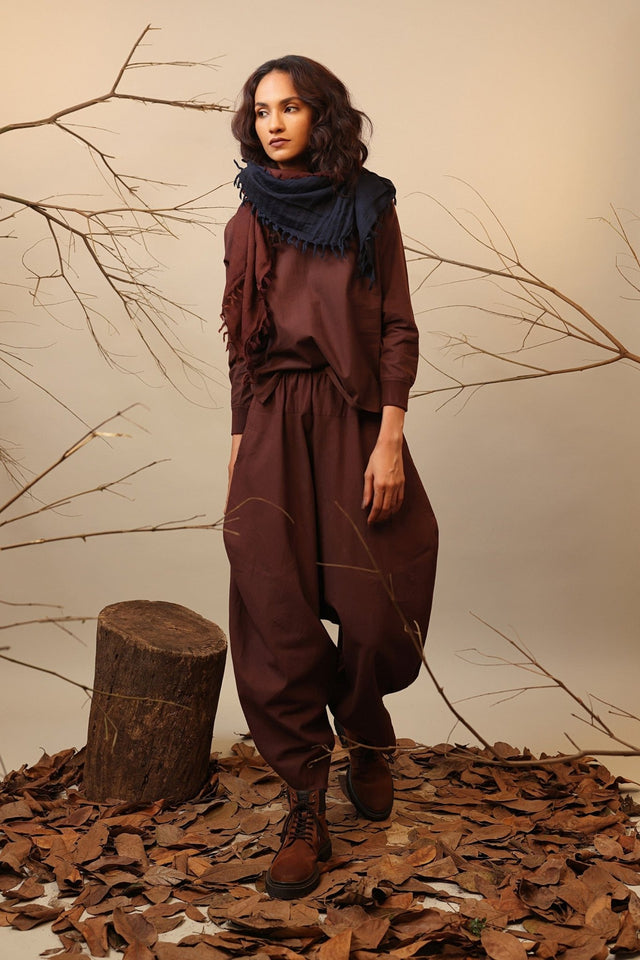Brown Balloon Pants - Trousers - Mizyana