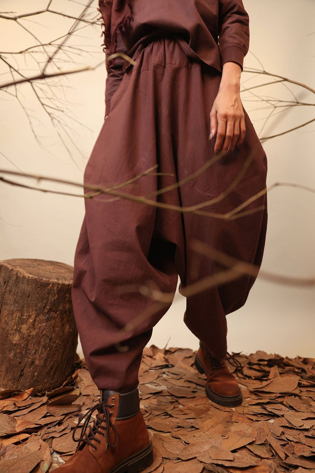 Brown Balloon Pants - Trousers - Mizyana