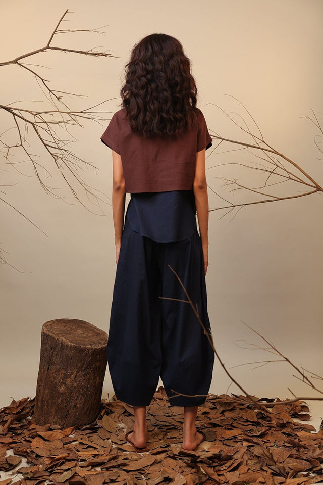 Brown & Blue Sevi Suga Set (2 PCS) - Two-Piece Set - Mizyana