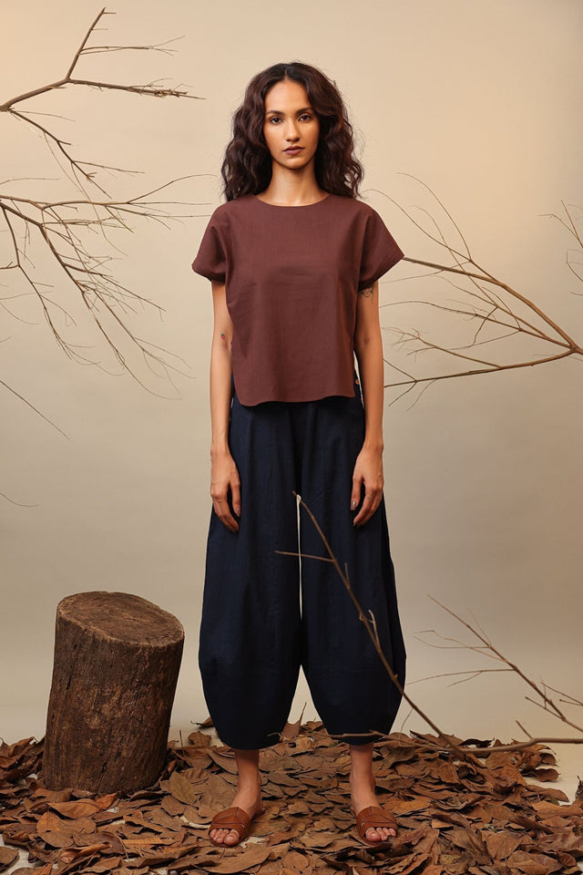 Brown & Blue Sevi Suga Set (2 PCS) - Two-Piece Set - Mizyana