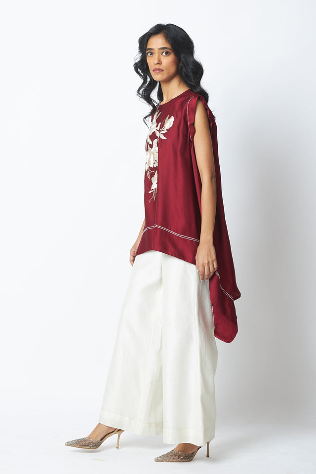 Burgandy Camila - Trail Blazer Top + Pants - Two-Piece Set - Mizyana
