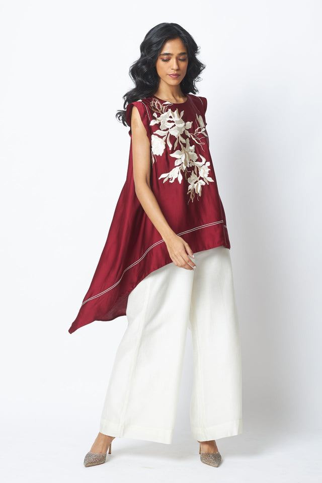 Burgandy Camila - Trail Blazer Top + Pants - Two-Piece Set - Mizyana