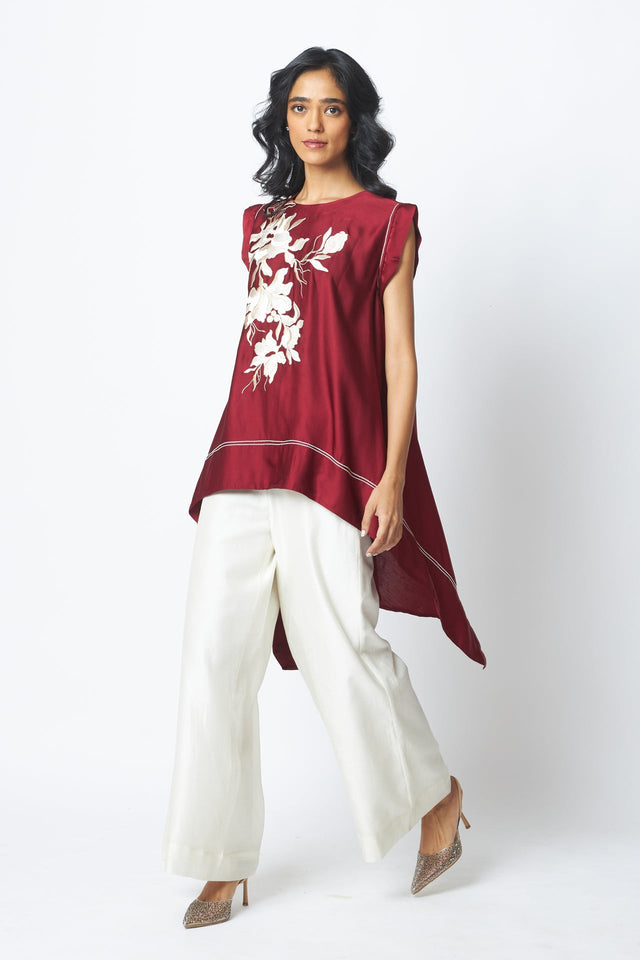 Burgandy Camila - Trail Blazer Top + Pants - Two-Piece Set - Mizyana