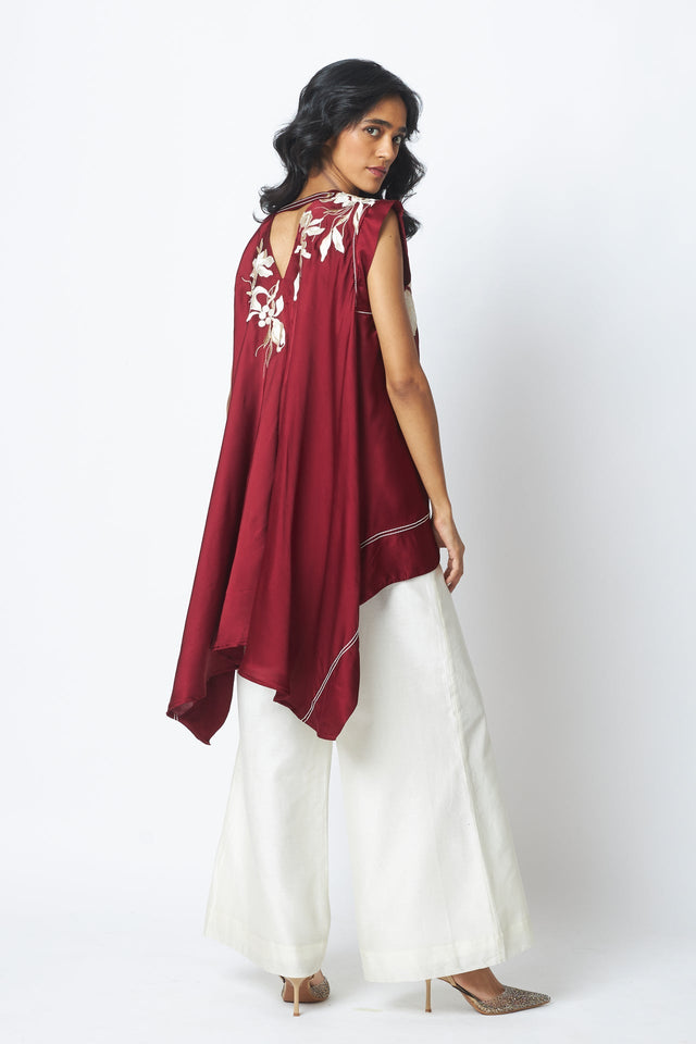 Burgandy Camila - Trail Blazer Top + Pants - Two-Piece Set - Mizyana