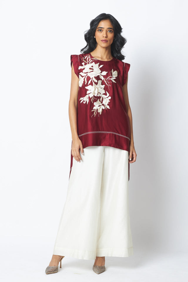 Burgandy Camila - Trail Blazer Top + Pants - Two-Piece Set - Mizyana