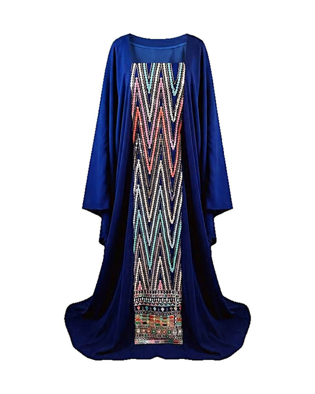 Butterfly Geometric Embroidered Jalabiya - Jalabiya - Mizyana