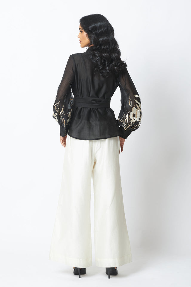 BW Reva - Blazer Wrap Top & Wide-Leg Pant - Two-Piece Set - Mizyana
