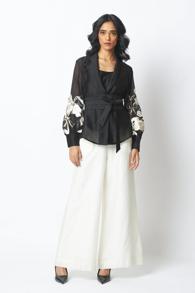 BW Reva - Blazer Wrap Top & Wide-Leg Pant - Two-Piece Set - Mizyana