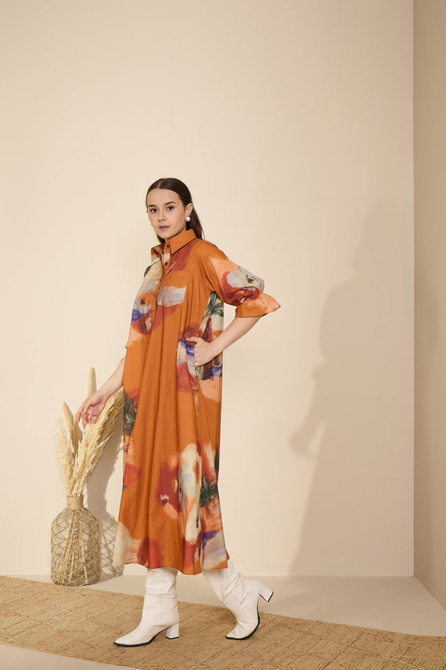 Cascade Dress in Mystic Lagoon Print - Dress - Mizyana