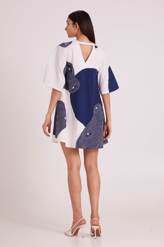 Chandra - Embroidered Full Moon Short Dress - Dress - Mizyana
