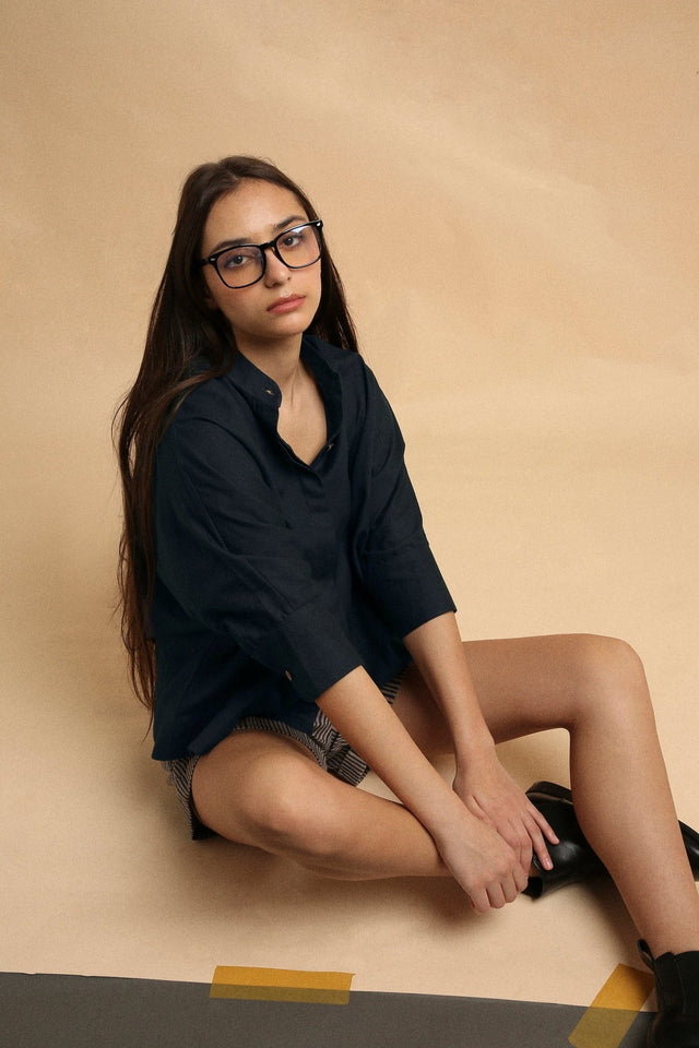 Charcoal Oversized Ret Shirt - Shirt - Mizyana