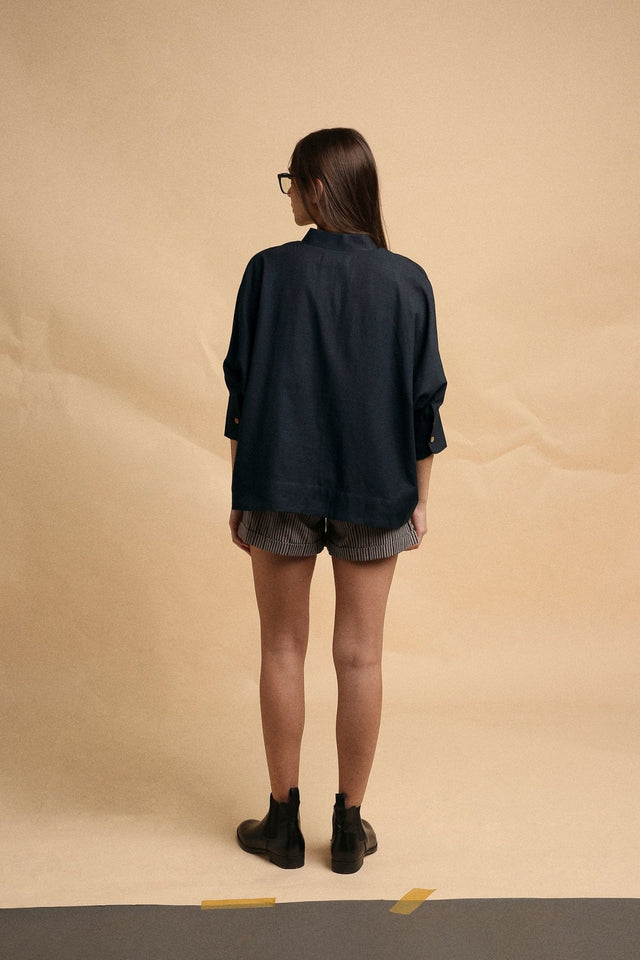 Charcoal Oversized Ret Shirt - Shirt - Mizyana