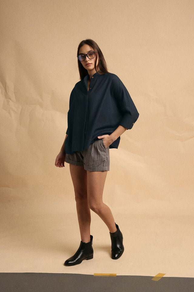 Charcoal Oversized Ret Shirt - Shirt - Mizyana