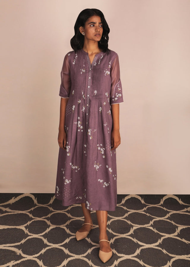 Cherry Blossom Lavender Dress - Dress - Mizyana